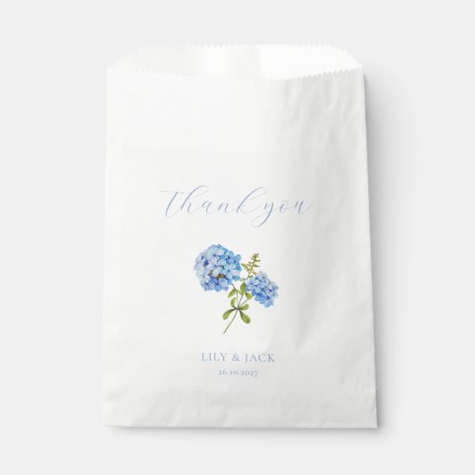 Sachets En Papier Dusty Blue Hydrangea Merci mariage Favor sac (Devant)