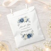 Sachets En Papier Dusty Blue Navy Champagne Ivory Floral Mariage (Coupé)