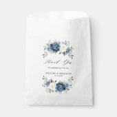 Sachets En Papier Dusty Blue Navy Champagne Ivory Floral Mariage (Devant)