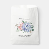 Sachets En Papier Dusty Blue Pastel Pink hydrangea Botanique Mariage (Devant)