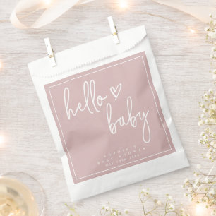 Sachets En Papier Dusty rose minimaliste Baby shower moderne Boho
