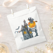 Sachets En Papier Eau couleur Sorcière et maison éffrayante Hallowee (Coupé)
