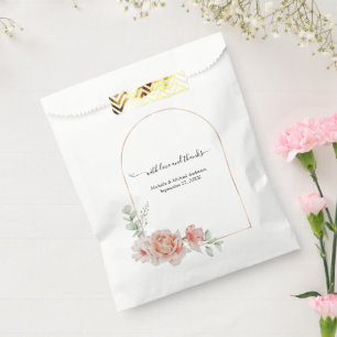 Sachets En Papier Eau de fleur de pêche aquarelle or rose voûte mari