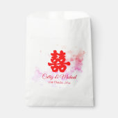 Sachets En Papier Eau mariage rouge de Chine fleurs de cerisier (Devant)