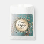 Sachets En Papier Ecrasage de Stardust sur Blue Birthday Personnalis (Devant)
