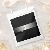 Sachets En Papier Écriture élégante de monogramme modifiable | Noir (Coupé)