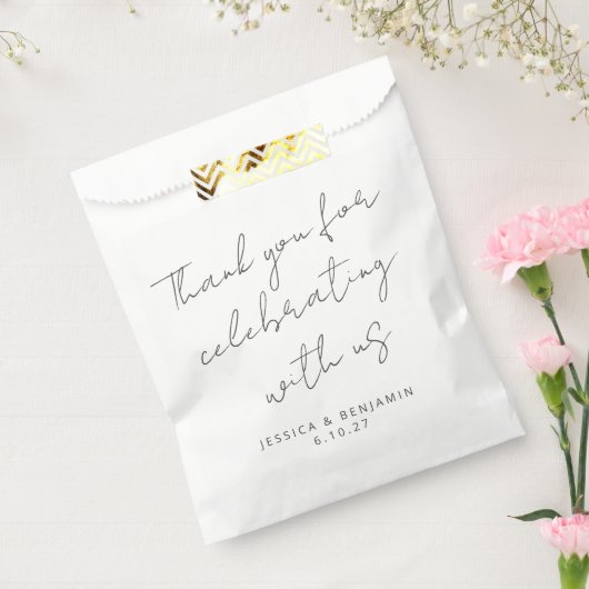 Sachets En Papier Écriture manuscrite de script moderne Mariage noir (Scellé)