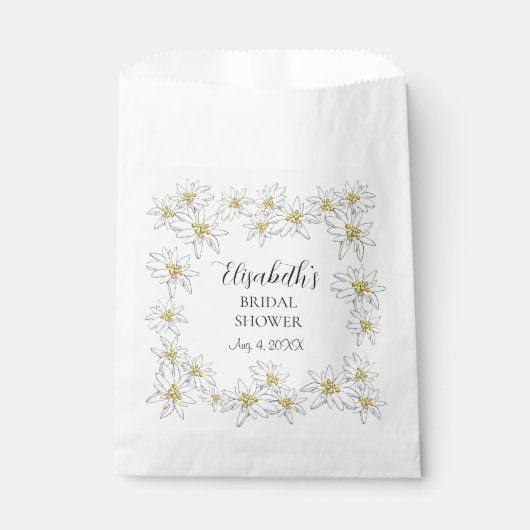 Sachets En Papier Edelweiss Cottage Fleurie pour Mariage (Devant)