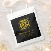 Sachets En Papier Editable QR Code & Text Template | Black & Gold (Coupé)