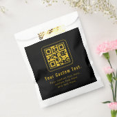 Sachets En Papier Editable QR Code & Text Template | Black & Gold (Scellé)