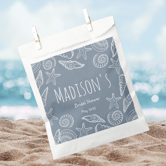 Sachets En Papier Editable Seashells & Star Fish Coastal Bridesmaid