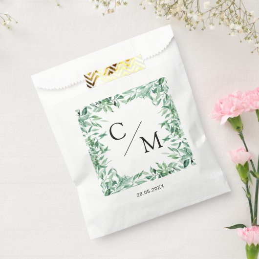 Sachets En Papier Eeucalyptus monogramme simple et élégant (Scellé)