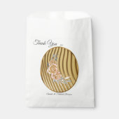 Sachets En Papier Effet d'étirement or et Feuilles Rose (Devant)