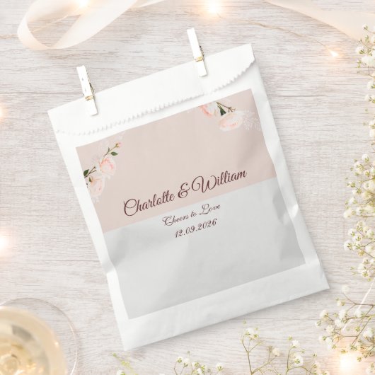 Sachets En Papier Effets doux violets et gris avec fleur (Coupé)