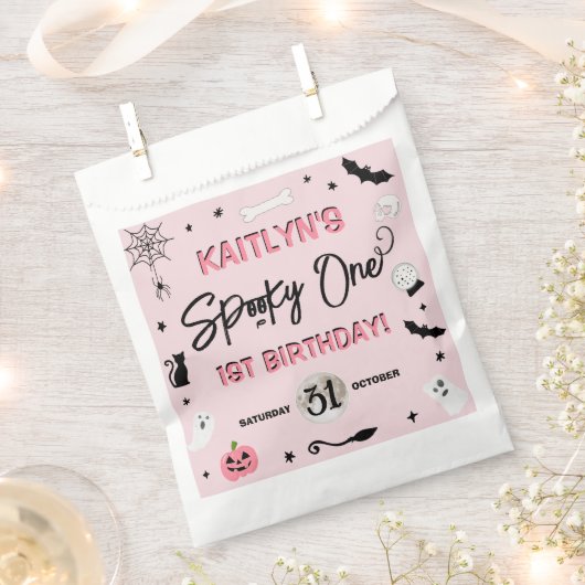 Sachets En Papier ÉFFRAYANT ! Filles Halloween 1er fête d'anniversai (Coupé)