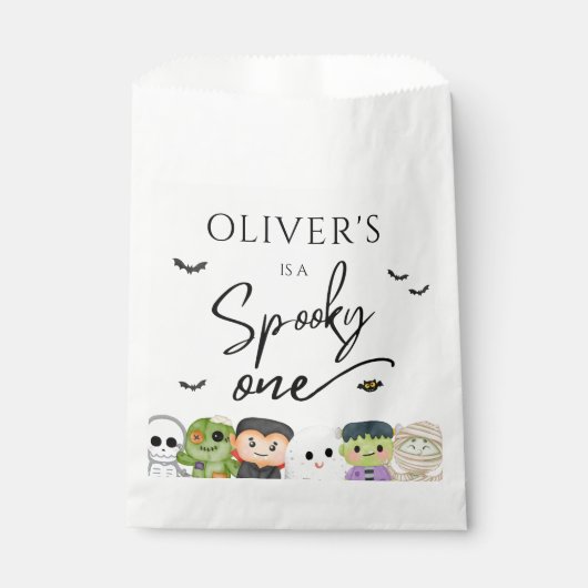 Sachets En Papier Éffrayant un Halloween 1er Anniversaire (Devant)