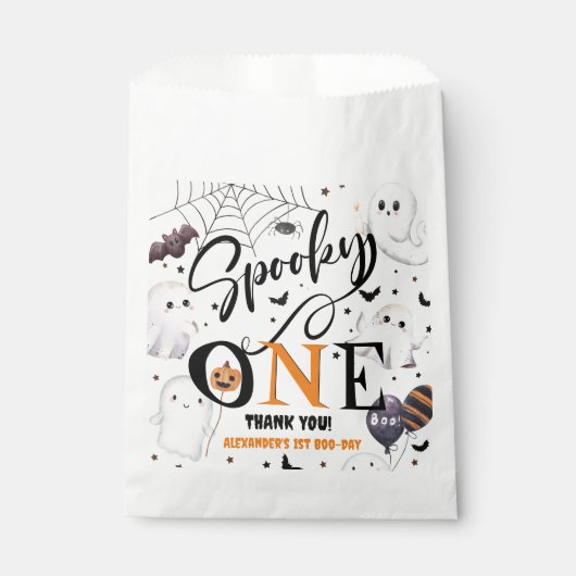 Sachets En Papier Éffrayant Un Halloween 1er Anniversaire Fête Migno (Devant)