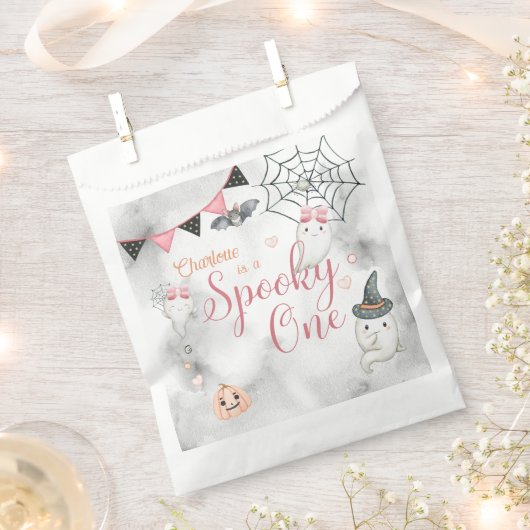 Sachets En Papier Éffrayant une fille Halloween 1er anniversaire (Coupé)