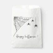Sachets En Papier Éffrayante Black Spiders Party | Bonne Halloween (Devant)