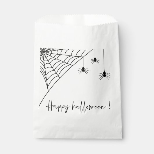 Sachets En Papier Éffrayante Black Spiders Party | Bonne Halloween (Devant)