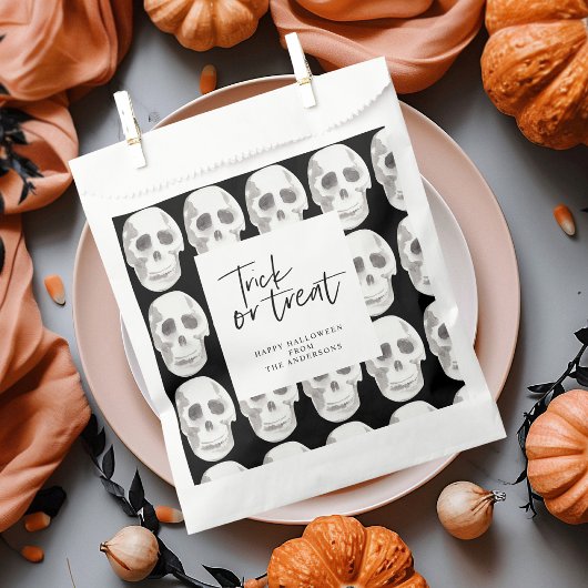 Sachets En Papier Effrayer Scull Trick ou traitement | Parti Hallowe