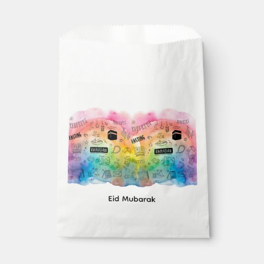 Sachets En Papier Eid Doodle Coloré (Devant)