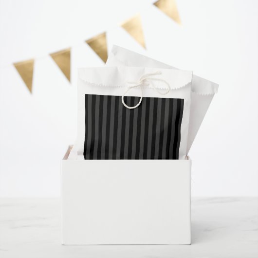 Sachets En Papier Elagnat Black & Smoky Black Vertical Stripes (Fête)