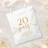 Sachets En Papier Élégant 20e anniversaire de Mariage Champagne (Coupé)