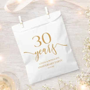Sachets En Papier Elégant 30e anniversaire de Mariage Champagne