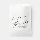 Sachets En Papier Élégant amour et merci Mariage de script manuscrit (Devant)