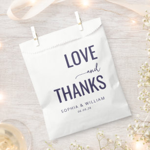 Sachets En Papier Élégant Amour Marine Merci