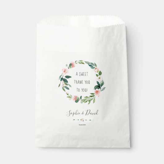 Sachets En Papier Elégant Aquarelle Flush Fleurs Mariage de couronne (Devant)