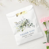 Sachets En Papier Elégant Aquarelle Verdure Dusty Blue Mariage (Scellé)