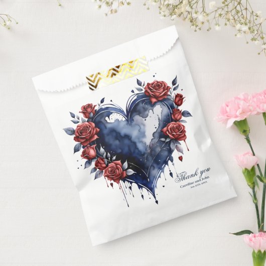 Sachets En Papier Élégant arrangement rose avec feuillage doré (Scellé)