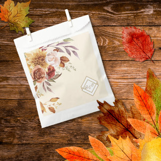 Sachets En Papier Élégant Automne Aquarelle Floral Mariage