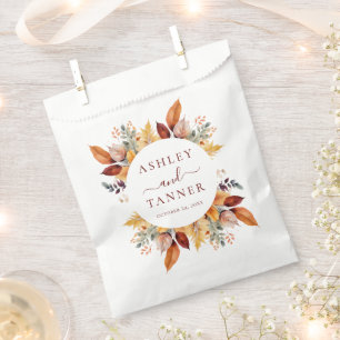 Sachets En Papier Élégant automne Feuilles Mariage automne