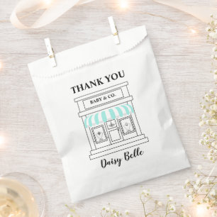 Sachets En Papier Élégant Baby & Co Fête de Naissance Bleu Sarcelle