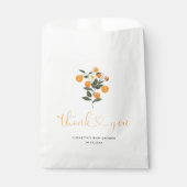 Sachets En Papier Élégant Baby shower botanique orange agrumes (Devant)