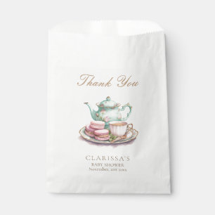 Sachets En Papier Elégant Baby shower de Tea Party aquarelle