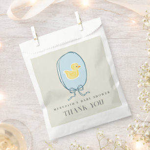 Sachets En Papier Élégant Baby shower en caoutchouc Ducky