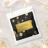 Sachets En Papier Élégant Ballons Noir & Or (Coupé)