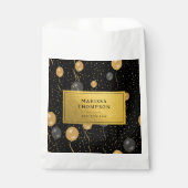 Sachets En Papier Élégant Ballons Noir & Or (Devant)