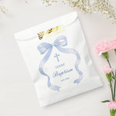 Sachets En Papier Élégant Baptême Bleu Bow (Scellé)