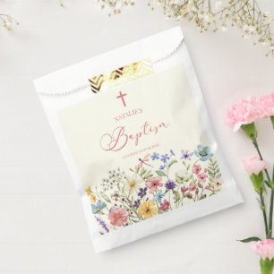 Sachets En Papier Élégant Baptême Floral Fleur sauvage