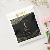 Sachets En Papier Elégant Black Gold Agate 1er Anniversaire fête (Scellé)