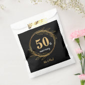 Sachets En Papier Elégant Black Gold Leaf 50e anniversaire Mariage (Scellé)