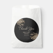 Sachets En Papier Élégant Black Gold Merci moderne Mariage (Devant)
