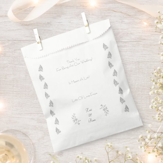 Sachets En Papier Élegant Black & White Botanical Chic Line Art Bag (Coupé)