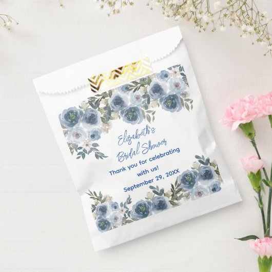 Sachets En Papier Élégant bleu blanc floral douche de mariage (Scellé)