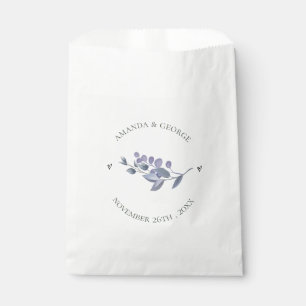Sachets En Papier Elégant bleu bleu floral Mariage de coeur